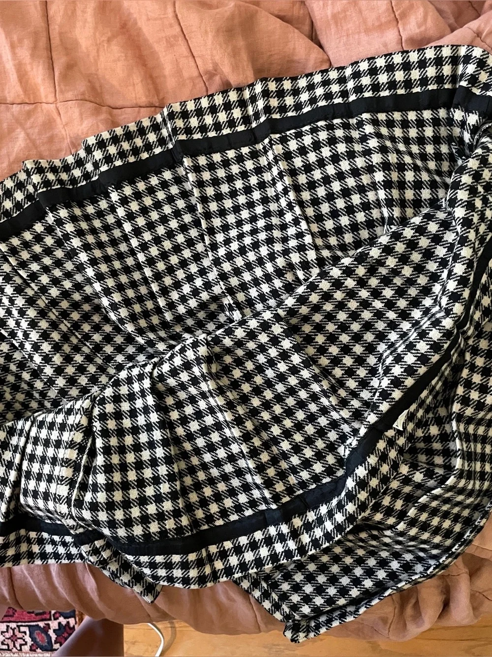 VTG Evan-Picone Black and White Houndstooth A-Line wool skirt